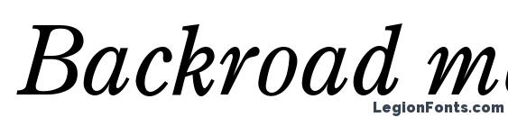 шрифт Backroad modern italic, бесплатный шрифт Backroad modern italic, предварительный просмотр шрифта Backroad modern italic