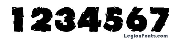 Badlychipped66 bold Font, Number Fonts