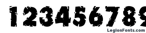 Badlychipped66 regular ttcon Font, Number Fonts