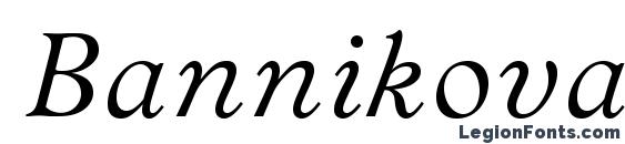 шрифт Bannikovac italic, бесплатный шрифт Bannikovac italic, предварительный просмотр шрифта Bannikovac italic