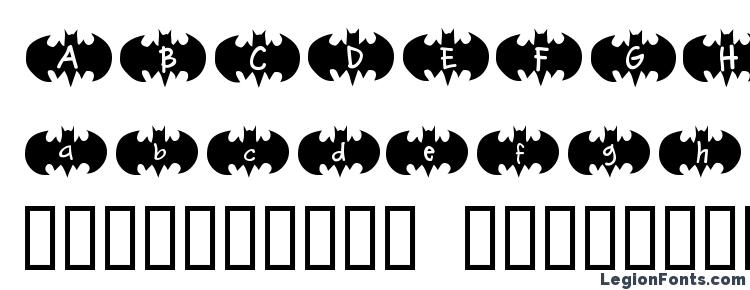 глифы шрифта Bat Ben, символы шрифта Bat Ben, символьная карта шрифта Bat Ben, предварительный просмотр шрифта Bat Ben, алфавит шрифта Bat Ben, шрифт Bat Ben