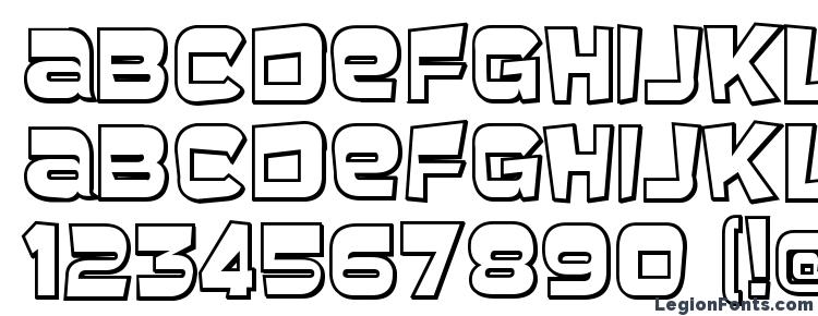 glyphs Baveuse 3D font, сharacters Baveuse 3D font, symbols Baveuse 3D font, character map Baveuse 3D font, preview Baveuse 3D font, abc Baveuse 3D font, Baveuse 3D font