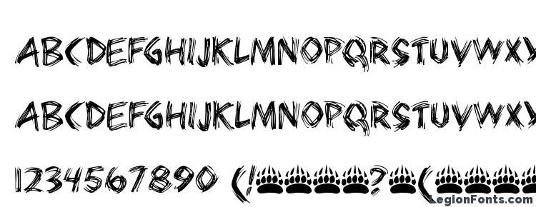 glyphs Bearpaw font, сharacters Bearpaw font, symbols Bearpaw font, character map Bearpaw font, preview Bearpaw font, abc Bearpaw font, Bearpaw font
