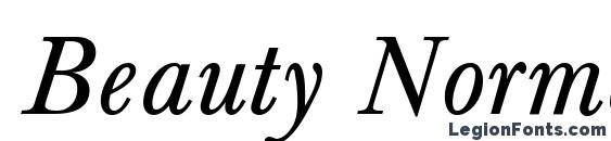 Beauty Normal Italic font, free Beauty Normal Italic font, preview Beauty Normal Italic font