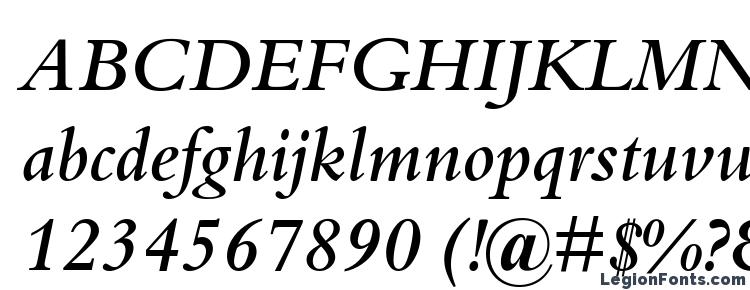 глифы шрифта Bembo Semi Bold Italic, символы шрифта Bembo Semi Bold Italic, символьная карта шрифта Bembo Semi Bold Italic, предварительный просмотр шрифта Bembo Semi Bold Italic, алфавит шрифта Bembo Semi Bold Italic, шрифт Bembo Semi Bold Italic