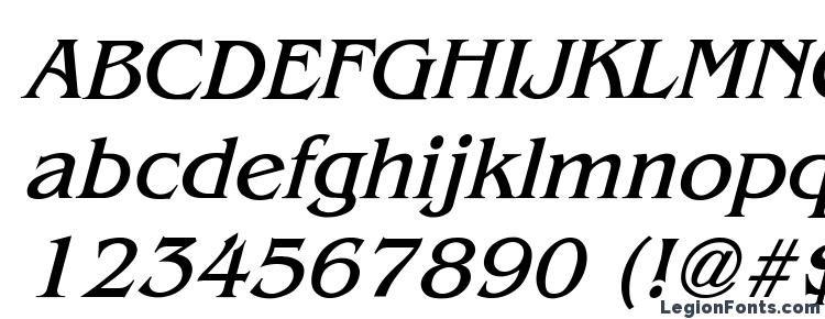 глифы шрифта Benguiat Italic, символы шрифта Benguiat Italic, символьная карта шрифта Benguiat Italic, предварительный просмотр шрифта Benguiat Italic, алфавит шрифта Benguiat Italic, шрифт Benguiat Italic