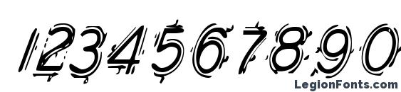 Berserker Condensed Italic Font, Number Fonts