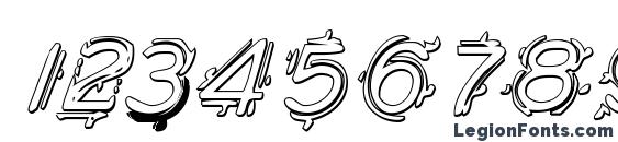 Berserker Shadow Italic Font, Number Fonts