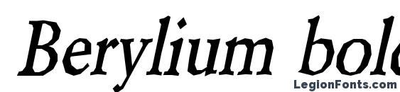 шрифт Berylium bold Italic, бесплатный шрифт Berylium bold Italic, предварительный просмотр шрифта Berylium bold Italic