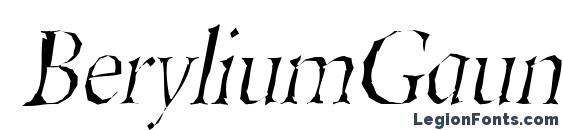 шрифт BeryliumGaunt Italic, бесплатный шрифт BeryliumGaunt Italic, предварительный просмотр шрифта BeryliumGaunt Italic