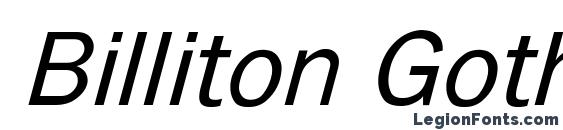 Billiton Gothic Italic font, free Billiton Gothic Italic font, preview Billiton Gothic Italic font