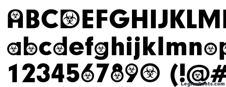 glyphs Biohazard Participants font, сharacters Biohazard Participants font, symbols Biohazard Participants font, character map Biohazard Participants font, preview Biohazard Participants font, abc Biohazard Participants font, Biohazard Participants font