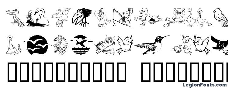 glyphs Birdart font, сharacters Birdart font, symbols Birdart font, character map Birdart font, preview Birdart font, abc Birdart font, Birdart font