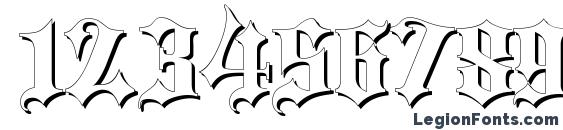 Шрифт Blackletter Shadow, Шрифты для цифр и чисел