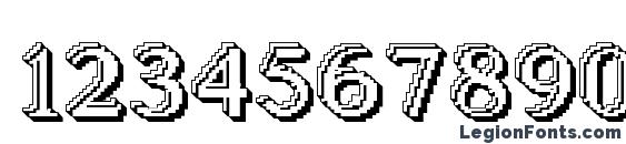 Blockstepped 3D Font, Number Fonts