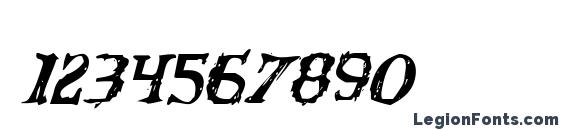 Blood Crow Condensed Italic Font, Number Fonts