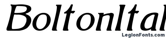 шрифт BoltonItalic, бесплатный шрифт BoltonItalic, предварительный просмотр шрифта BoltonItalic