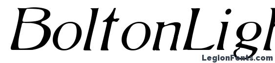 BoltonLightItalic font, free BoltonLightItalic font, preview BoltonLightItalic font