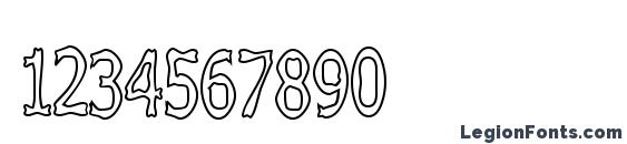 Boneribbon Tall Outline Font, Number Fonts