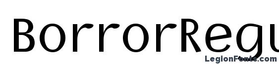 шрифт BorrorRegular, бесплатный шрифт BorrorRegular, предварительный просмотр шрифта BorrorRegular