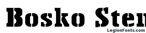 Bosko Stencil font, free Bosko Stencil font, preview Bosko Stencil font