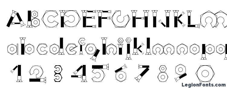 glyphs Boulons Tryout font, сharacters Boulons Tryout font, symbols Boulons Tryout font, character map Boulons Tryout font, preview Boulons Tryout font, abc Boulons Tryout font, Boulons Tryout font