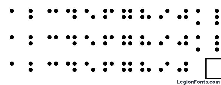 глифы шрифта Braille Regular, символы шрифта Braille Regular, символьная карта шрифта Braille Regular, предварительный просмотр шрифта Braille Regular, алфавит шрифта Braille Regular, шрифт Braille Regular