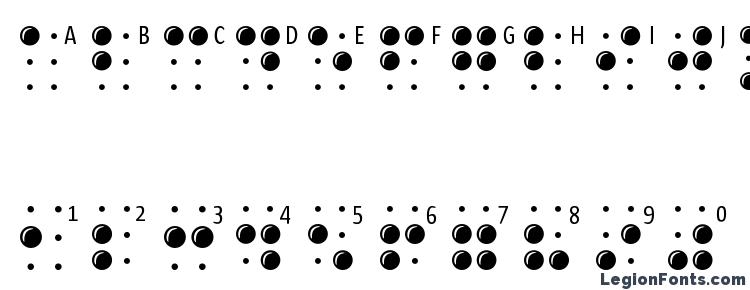 глифы шрифта Braillelatin, символы шрифта Braillelatin, символьная карта шрифта Braillelatin, предварительный просмотр шрифта Braillelatin, алфавит шрифта Braillelatin, шрифт Braillelatin