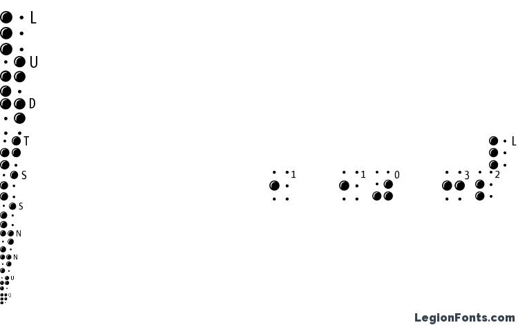 specimens Braillelatin font, sample Braillelatin font, an example of writing Braillelatin font, review Braillelatin font, preview Braillelatin font, Braillelatin font