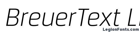 шрифт BreuerText Light Italic, бесплатный шрифт BreuerText Light Italic, предварительный просмотр шрифта BreuerText Light Italic
