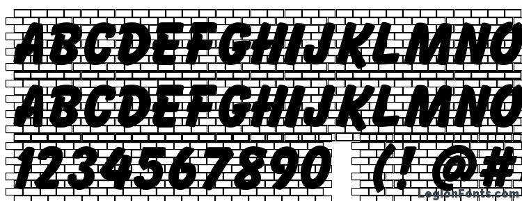 glyphs Brickletter font, сharacters Brickletter font, symbols Brickletter font, character map Brickletter font, preview Brickletter font, abc Brickletter font, Brickletter font