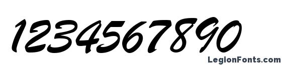 Brush Script MT Italic Font, Number Fonts
