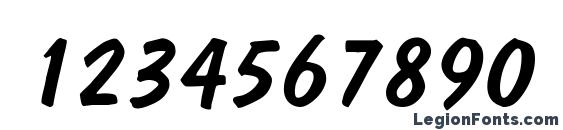 BrushDom Italic Font, Number Fonts