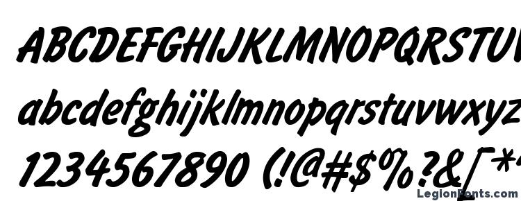 glyphs BrushType Bold Italic font, сharacters BrushType Bold Italic font, symbols BrushType Bold Italic font, character map BrushType Bold Italic font, preview BrushType Bold Italic font, abc BrushType Bold Italic font, BrushType Bold Italic font