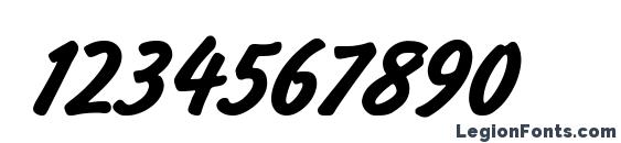 BrushType Bold Italic Font, Number Fonts
