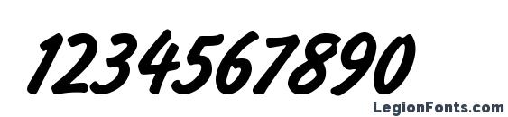 BrushType SemiBold Italic Font, Number Fonts