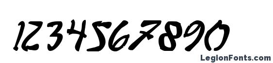 Bushido Bold Italic Font, Number Fonts