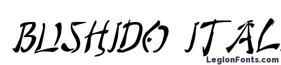 шрифт Bushido Italic, бесплатный шрифт Bushido Italic, предварительный просмотр шрифта Bushido Italic