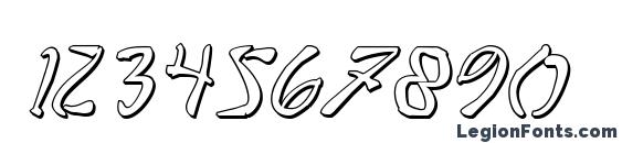 Bushido Shadow Italic Font, Number Fonts