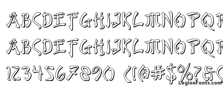 glyphs Bushido Shadow font, сharacters Bushido Shadow font, symbols Bushido Shadow font, character map Bushido Shadow font, preview Bushido Shadow font, abc Bushido Shadow font, Bushido Shadow font