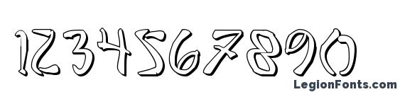 Bushido Shadow Font, Number Fonts