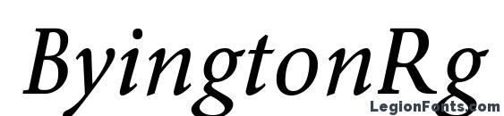 ByingtonRg Italic font, free ByingtonRg Italic font, preview ByingtonRg Italic font