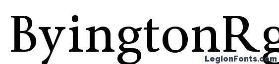 шрифт ByingtonRg Regular, бесплатный шрифт ByingtonRg Regular, предварительный просмотр шрифта ByingtonRg Regular