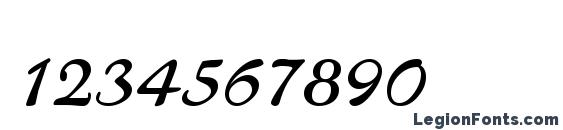 C721 Script Regular Font, Number Fonts
