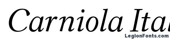 Carniola Italic font, free Carniola Italic font, preview Carniola Italic font