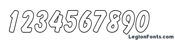 Cartoon Hollow Thin Font, Number Fonts