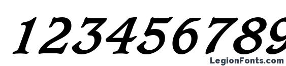 Caxton Bold Italic BT Font, Number Fonts