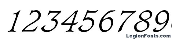 Caxton Light Italic BT Font, Number Fonts