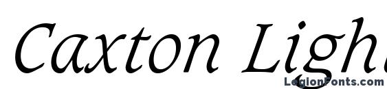 Шрифт Caxton Light Italic BT