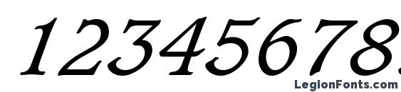 Caxton LT Book Italic Font, Number Fonts